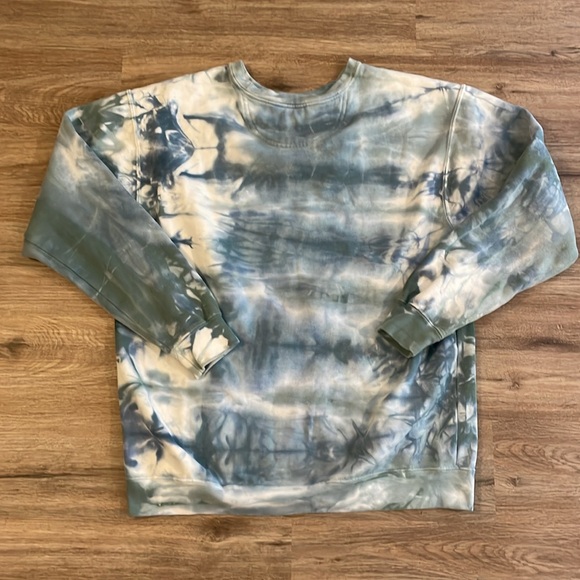 NWOT Vintage Style Blue & Green Tie Dye Neil Young 90s Crewneck Sweatshirt 🪕 - Picture 5 of 6